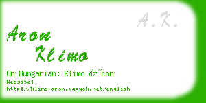 aron klimo business card